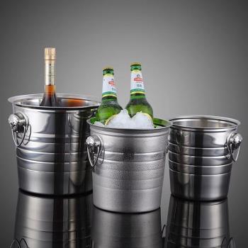 不銹鋼加厚KTV酒吧歐式香檳桶冰塊粒桶大號虎頭啤酒冰桶紅酒冰桶