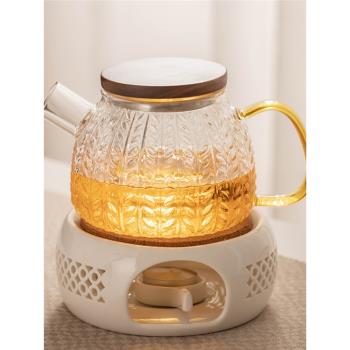 日式玻璃花茶壺高檔茶具套裝家用下午茶輕奢泡茶水果茶養生壺茶杯
