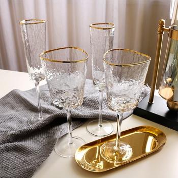 金邊三角創意個性歐式奢華紅酒杯