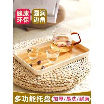 日式長方形托盤家用放茶杯加厚組合套裝網紅創意塑料餐盤水果盤89