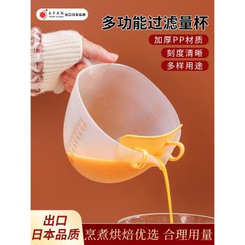 日本廚房淘米神器家用烘焙塑料刻度量杯洗米篩盆打蛋碗過濾瀝水籃