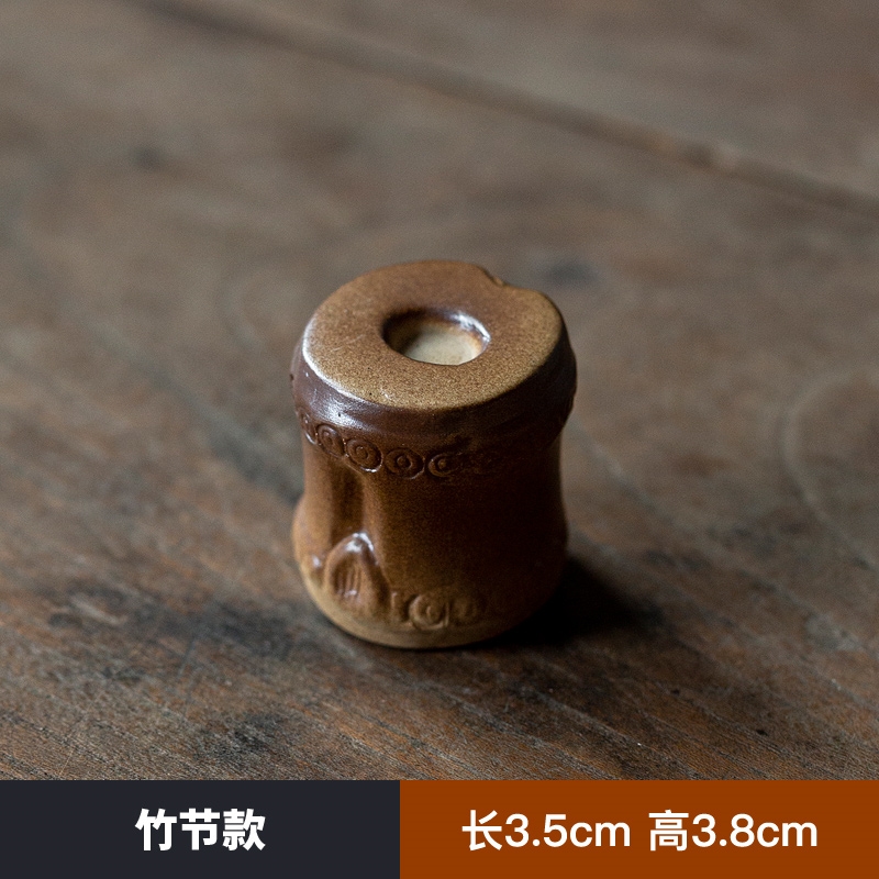 碌心老竹蓋置竹根茶壺蓋托竹制紫砂壺蓋茶碗蓋碗蓋置茶道配件|茶道/零配