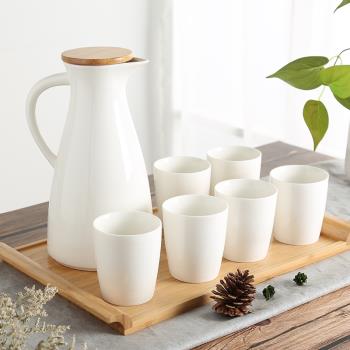 北歐水杯套裝家用陶瓷大水壺杯具客廳創意茶具個性耐熱冷水壺水具