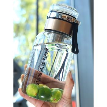 加厚耐高溫玻璃水杯夏季大容量1500ml便攜茶水分離泡茶杯高硼矽