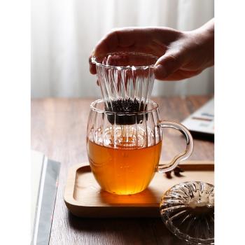 英式古典下午茶杯餐桌復古ASHBYS玻璃茶杯可加熱過濾茶水分離杯