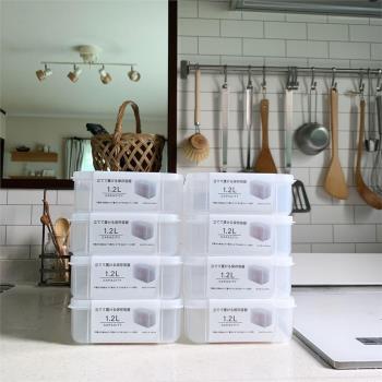 日本進口透明可直立保鮮盒食品收納盒冰箱冷凍盒可疊加食材收納盒