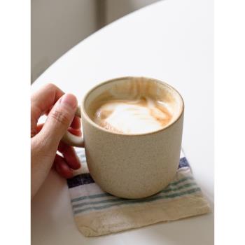 北歐復古粗陶咖啡杯220ml辦公室喝水馬克杯純色陶瓷杯子家用茶杯
