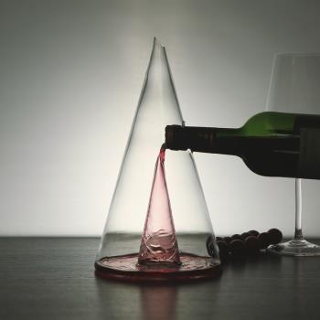 快速瀑布醒酒器分酒器家用手工玻璃紅葡萄酒北歐風藝術創意彩盒裝