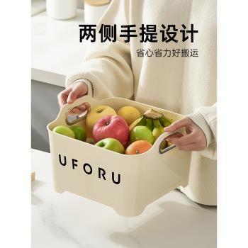 瀝水籃家用奶油風洗水果神器淘菜洗菜濾水籃廚房水槽洗碗盆收納筐