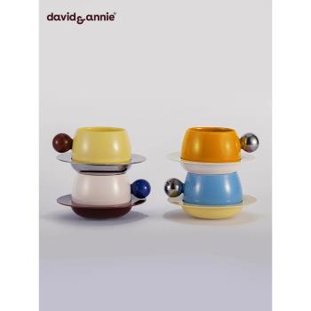 davidannie創意懸浮咖啡杯碟套裝ins高顏值設計陶瓷咖啡杯子禮物