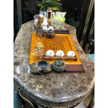 茶臺茶桌配件茶具大理石玻璃茶幾瀝水盤家用新中式不銹鋼泡茶茶盤