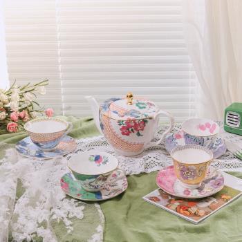 愛莉卡貝葉 英倫花園輕奢骨瓷下午茶咖啡杯 陶瓷杯碟生日禮禮盒