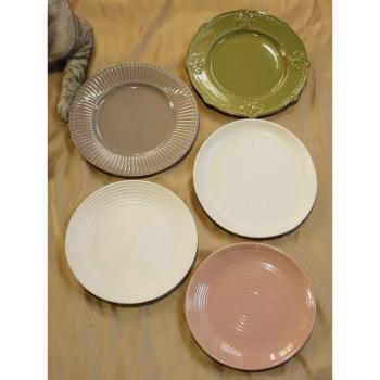 日式陶瓷西餐盤子復古好看的ins風餐具北歐網紅早餐盤碟菜盤家用