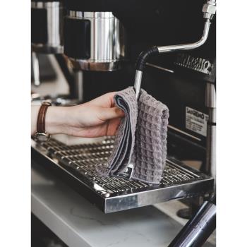 樓尚咖啡師吧臺毛巾奶茶店咖啡機專用抹布吸水清潔布白色小方巾