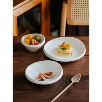 澤滕家 ins日式和風純白異形碗盤碟子創意個性餐具陶瓷飯碗菜盤子