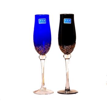 創意紅酒杯裝飾歐式金點彩色玻璃