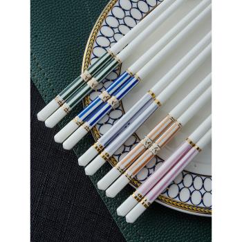 陶瓷筷子一人一筷北歐家用環保歐式高檔防滑防霉耐高溫家庭分用筷
