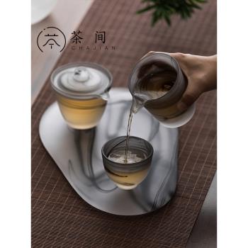 茶間｜加厚玻璃功夫茶具套裝家用簡約辦公會客喝紅茶泡茶壺茶杯