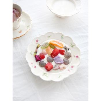 法式復古花香水果甜品碗陶瓷盤