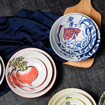 美濃燒深碟湯盤日式和風圓形陶瓷