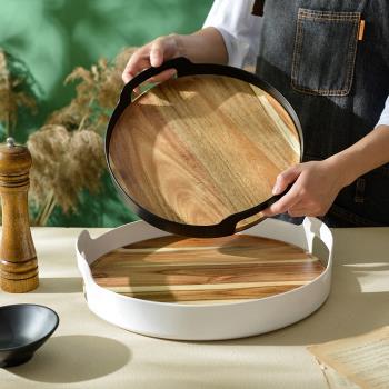 相思木日式收納托盤點心盤零食面包蛋糕盤茶水盤家用木質創意擺盤