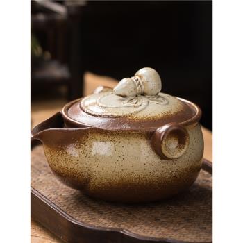 粗陶茶壺原礦寶瓶壺手工柴燒釉薄胎手抓壺單個復古大號蓋碗泡茶杯