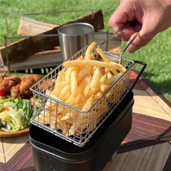 MiliCamp 戶外飯盒專用炸籃食品級不銹鋼瀝水瀝油網籃純手工
