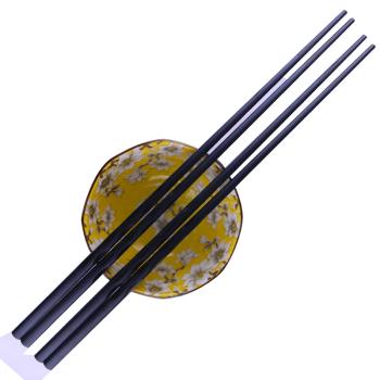 客滿多合金火鍋筷子加長黑色家用防滑酒店筷合金耐高溫合金公筷子
