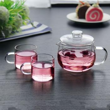 單人小容量耐熱高溫玻璃迷你花茶泡茶壺透明功夫茶具小號茶壺過濾