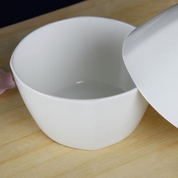 創意骨瓷碗米飯碗餐具純白色韓式日式單碗湯碗甜品點心陶瓷四方碗