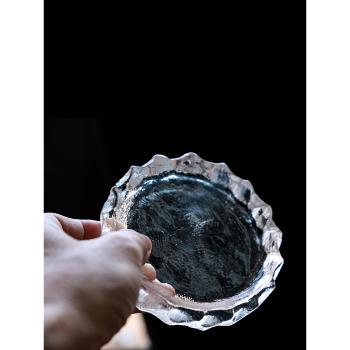 高檔原礦水晶杯墊手工制作壺承白水晶小盤子日式蓋碗托耐高溫壺托