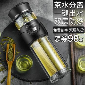 英國Bemega茶水分離泡茶杯雙層玻璃杯男士女耐高溫隔熱保溫水杯子