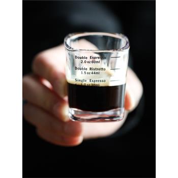 加厚單品意式濃縮杯玻璃咖啡杯帶刻度杯espresso萃取杯shot盎司杯