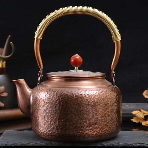 銅壺燒水壺純手工紫銅中式復古提梁壺茶壺加厚泡茶煮茶家用大容量|會員