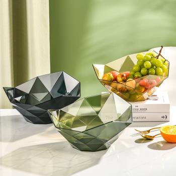 水果盤家用客廳水晶網紅輕奢風大氣2022新款高級感歐式爆茶幾高