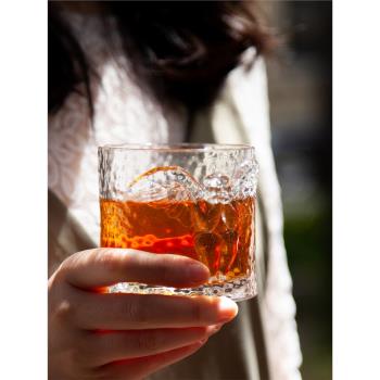 稀奇藝術男士威士忌杯浮雕水晶玻璃杯古典復古洋酒純飲杯七夕禮物