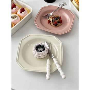 糖小姐 ins法式陶瓷盤子家用北歐風餐盤高級感飯盤甜點沙拉水果盤