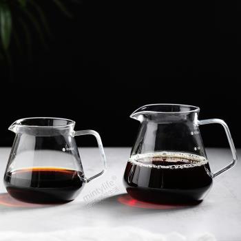 精品手沖咖啡分享壺耐熱玻璃壺單品咖啡壺水果茶壺微波