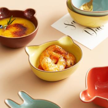 陶瓷卡通調味碟小碟子家用蘸料碟創意可愛兒童碗吐骨碟菜碟醬油碟