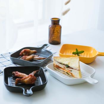 烘焙陶瓷烤盤西餐芝士意面盤帶把手耐熱烤碗烤盤烤箱微波爐盤家用