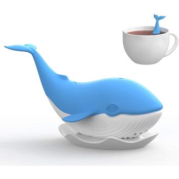 鯨魚泡茶器可愛造型硅膠茶漏個性辦公室沖茶濾茶具創意茶葉過濾器