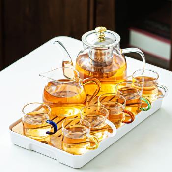 耐熱玻璃功夫茶具套裝家用簡約茶壺日式輕奢大容量辦公會客泡茶器