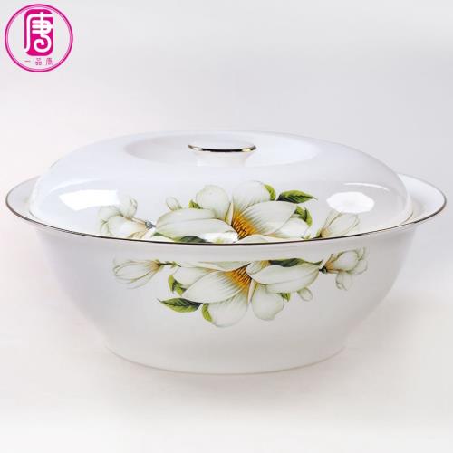 一品唐家用品鍋骨瓷帶蓋湯碗大容量陶瓷蓋碗湯盆大菜碗大水煮魚碗