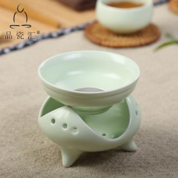 品瓷匯黑白綠定窯茶慮 陶瓷三足慮組茶渣過濾器 茶具單品茶道配件