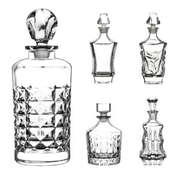 精美浮雕歐式水晶玻璃威士忌烈酒洋酒瓶子家用酒柜裝飾空酒瓶酒樽