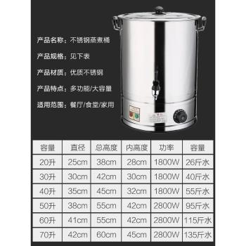 電熱開水桶不銹鋼燒水桶蒸煮商用大容量自動加熱保溫熱湯茶水月子