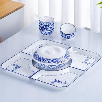 網紅陶瓷盤子拼盤餐具組合圓桌套裝菜盤年夜飯家用碗碟團圓套盤
