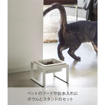日本山崎實業YAMAZAKI寵物貓陶瓷碗大口徑保護頸椎防打翻狗狗盆