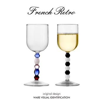 網紅高顏值葡萄酒高腳杯紅酒杯套裝家用創意高級感氣泡酒香檳杯子