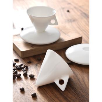 骨瓷手沖咖啡杯碟套裝帶勺濃縮分享ins風小杯子個性小精致高顏值